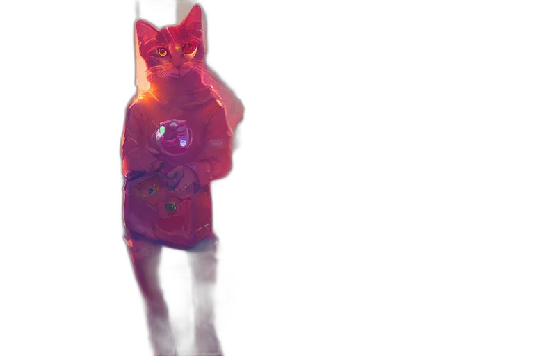 dress, creature, staff, animal, watercolor, concept art, pixel art, vaporwave transparent PNG cut-out