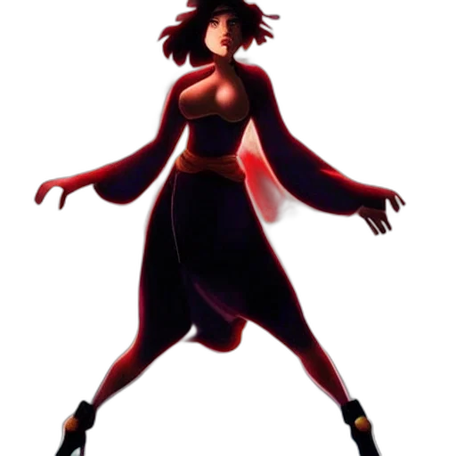 dress, concept art, comic book art, pixel art, fantasy art, red, dark, angry transparent PNG cut-out