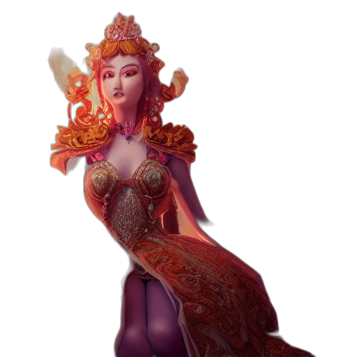 crown, staff, jewelry, fantasy art, concept art, 3d render, pixel art, red transparent PNG cut-out