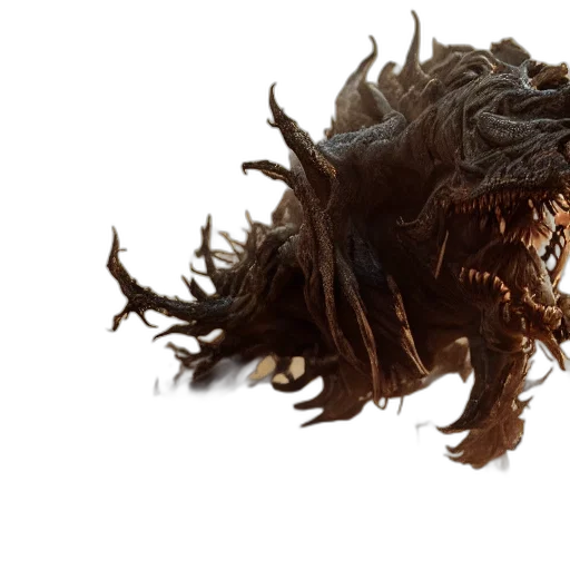 creature, hair, dragon, animal, 3d render, concept art, photorealistic, full transparent PNG cut-out