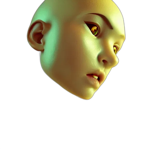 mask, face, robot, creature, 3d render, photorealistic, concept art, vaporwave transparent PNG cut-out