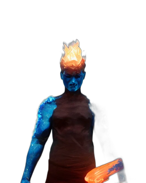 staff, creature, dress, mask transparent PNG cut-out