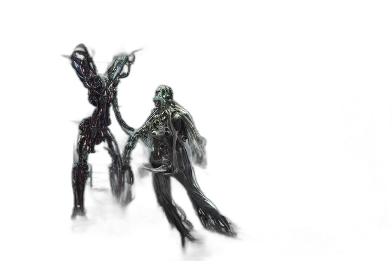 robot, creature, concept art, 3d render, fantasy art, cyberpunk, fog, photorealistic transparent PNG cut-out