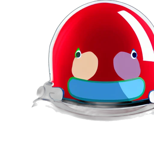 hat, mask, 3d render, concept art, cartoon, outer space, red, short transparent PNG cut-out