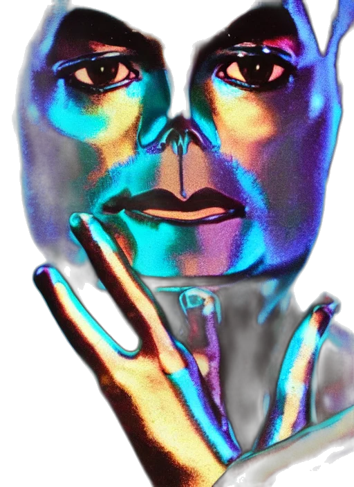 mask, face, robot, jewelry, vaporwave, 3d render, photorealistic, concept art transparent PNG cut-out