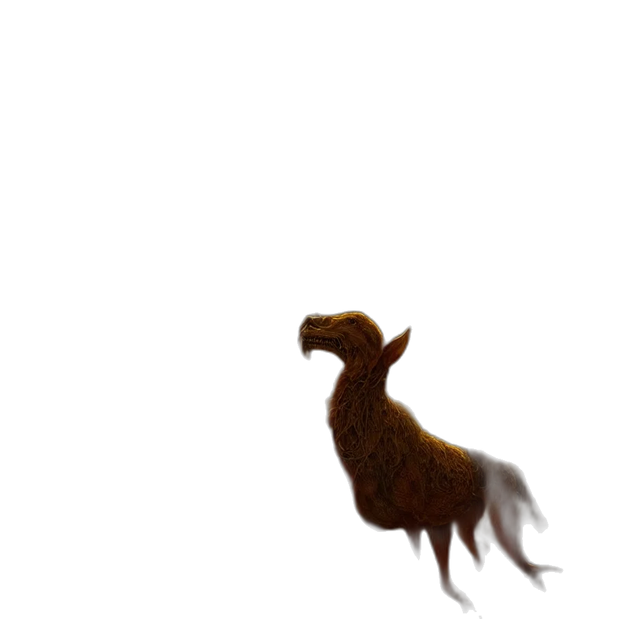 animal, creature, dragon, hair, 3d render, concept art, pixel art, photorealistic transparent PNG cut-out