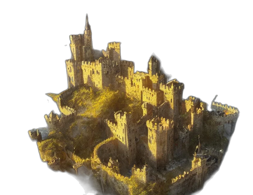crown, building, 3d render, concept art transparent PNG cut-out