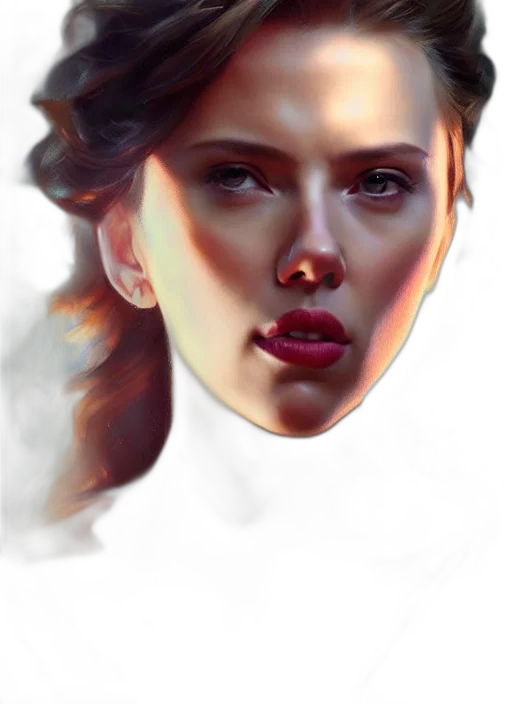 face, photorealistic, oil painting, fantasy art, concept art, neon lights, fire, outer space transparent PNG cut-out