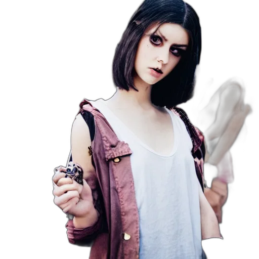 jacket, weapon, staff, photorealistic transparent PNG cut-out