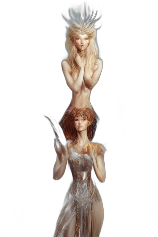 dress, sword, staff, hair, fantasy art, concept art, pixel art, comic book art transparent PNG cut-out