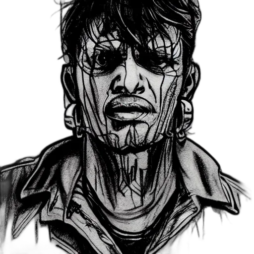 face, comic book art, cyberpunk, concept art transparent PNG cut-out