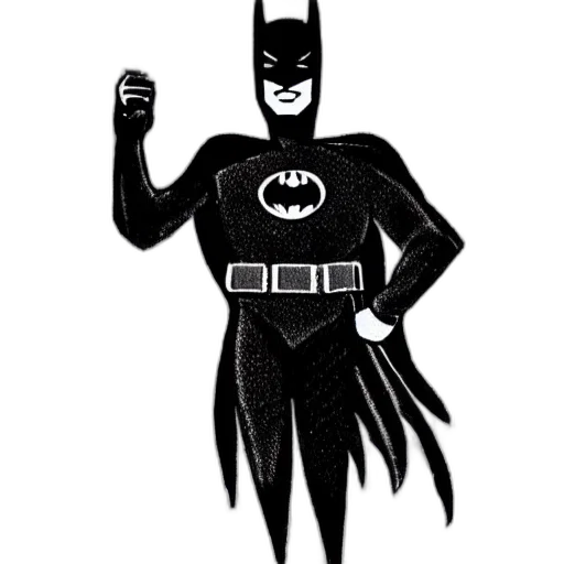 comic book art, concept art, cartoon, pixel art, old, timey, picture, batman transparent PNG cut-out
