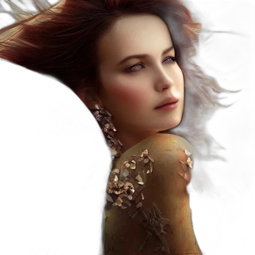 dress, jewelry, hair, face transparent PNG cut-out