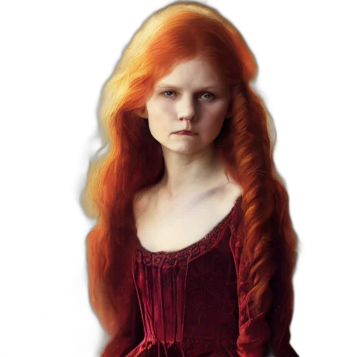 dress, hair, face, fantasy art, photorealistic, concept art, pixel art, red transparent PNG cut-out