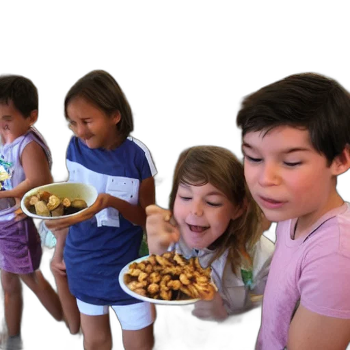 food, kids, excited, try transparent PNG cut-out