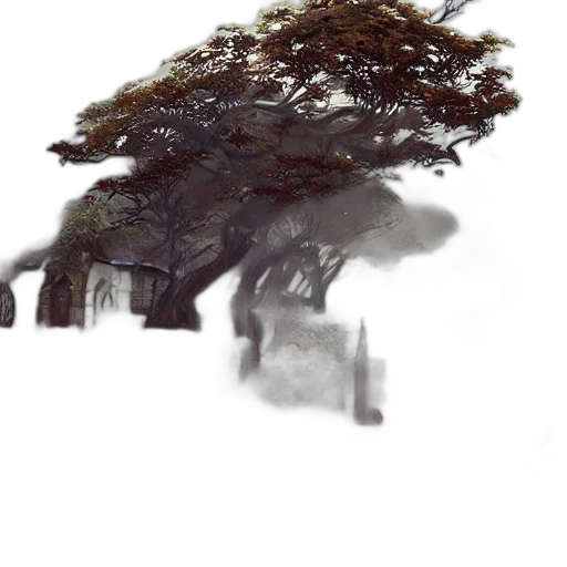 tree, hair, creature, dragon, concept art, fantasy art, photorealistic, 3d render transparent PNG cut-out
