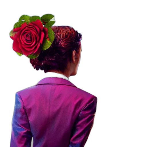 crown, flower, jacket, dress, photorealistic, vaporwave, 3d render, concept art transparent PNG cut-out