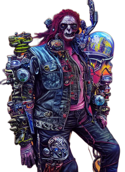 jacket, robot, mask, weapon transparent PNG cut-out