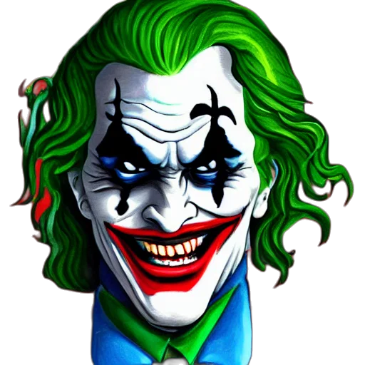 face, mask, comic book art, concept art, cartoon, photorealistic, joker, rob transparent PNG cut-out