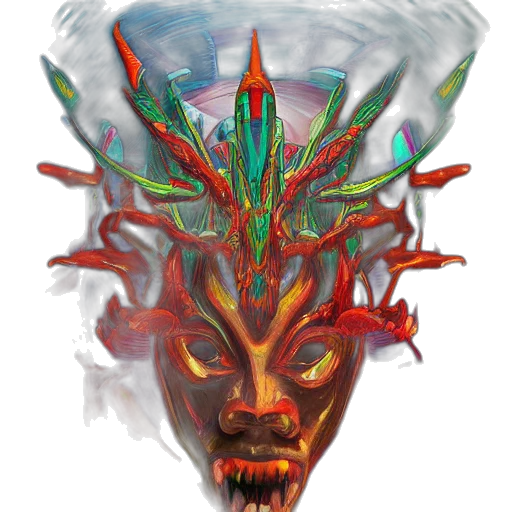 mask, crown, face, creature transparent PNG cut-out