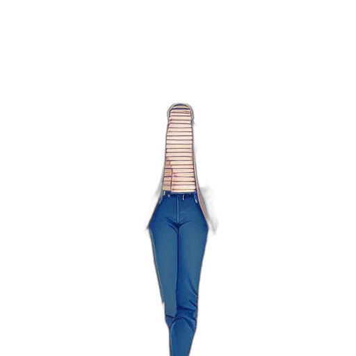 staff, umbrella, shoes, hair, 3d render, concept art, vaporwave, pixel art transparent PNG cut-out