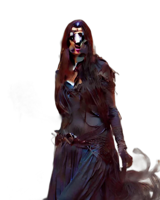 mask, staff, fantasy art, concept art, comic book art, photorealistic, dark, highly transparent PNG cut-out