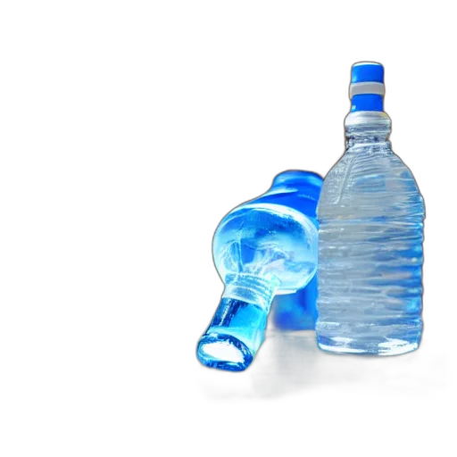 bottle, weapon, crown, animal, 3d render, photorealistic, blue, water transparent PNG cut-out