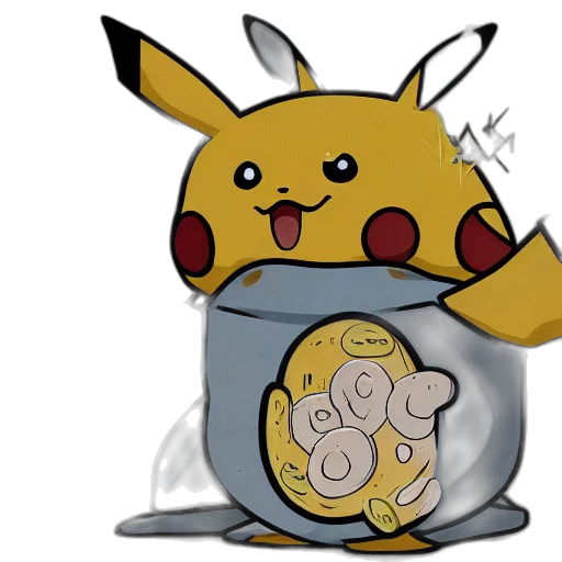 concept art, pikachu, eating, ranch, pizza, trending, artstation, webtoon transparent PNG cut-out
