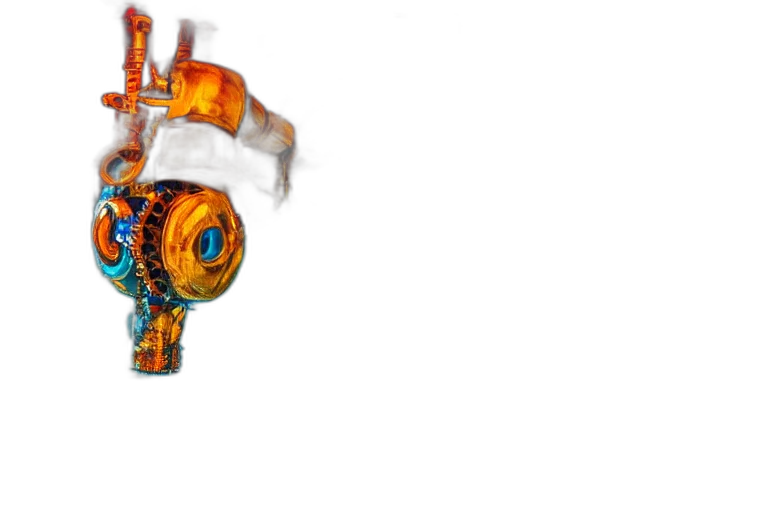 weapon, jewelry, robot, staff, 3d render, concept art, photorealistic, pixel art transparent PNG cut-out