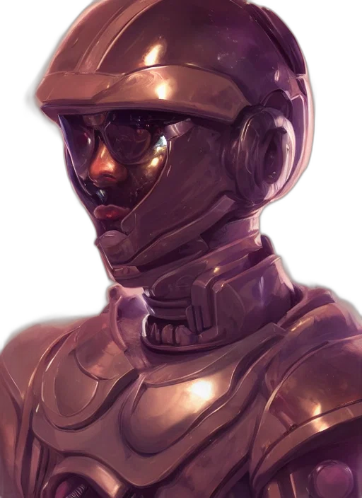 robot, mask, face, staff, concept art, cyberpunk, 3d render, vaporwave transparent PNG cut-out
