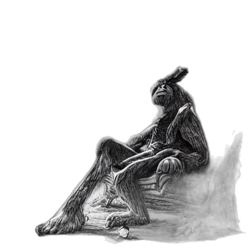 staff, creature, mask, hat, concept art, pencil sketch, photorealistic, fantasy art transparent PNG cut-out