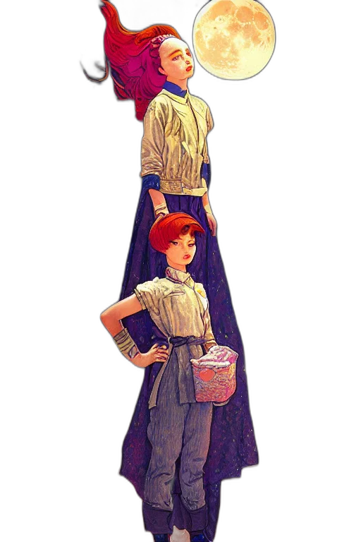 dress, staff, hat, crown transparent PNG cut-out