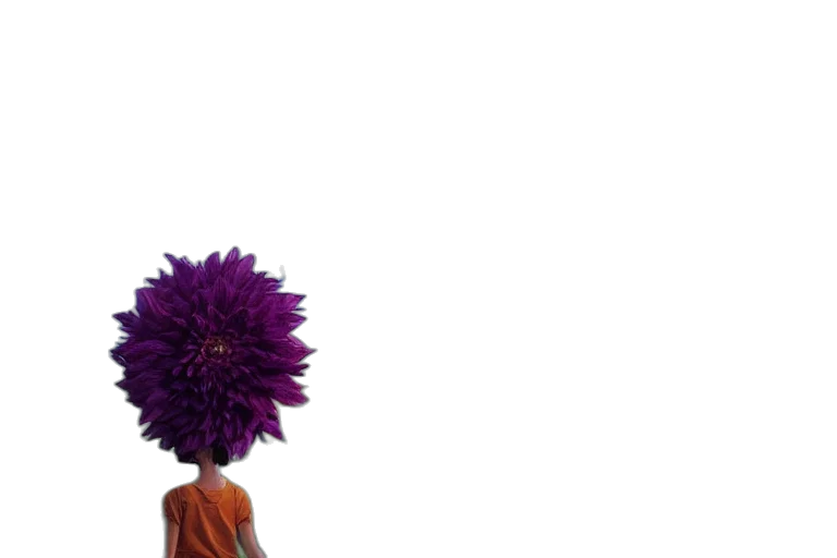 flower, hair, crown, umbrella, 3d render, concept art, photorealistic, pixel art transparent PNG cut-out