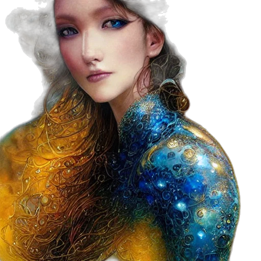 dress, jewelry, robot, fantasy art transparent PNG cut-out