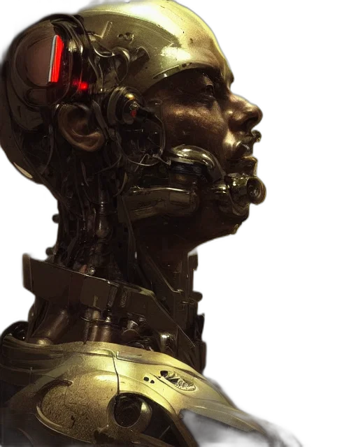 robot, face, cyberpunk, concept art transparent PNG cut-out