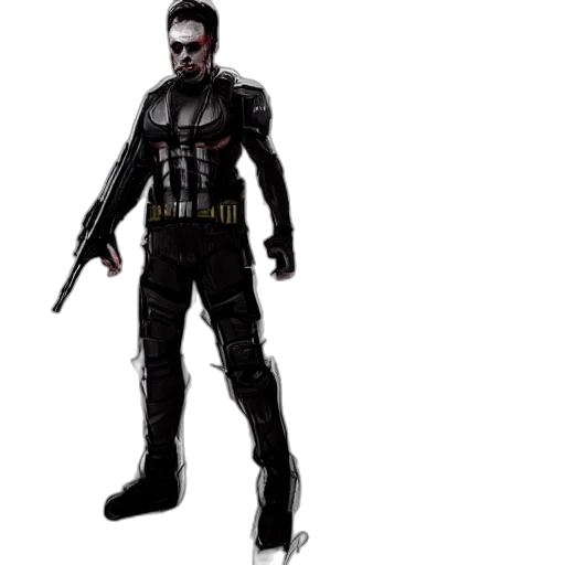 concept art, 3d render, comic book art, pixel art, rachel, cole, punisher, concept transparent PNG cut-out