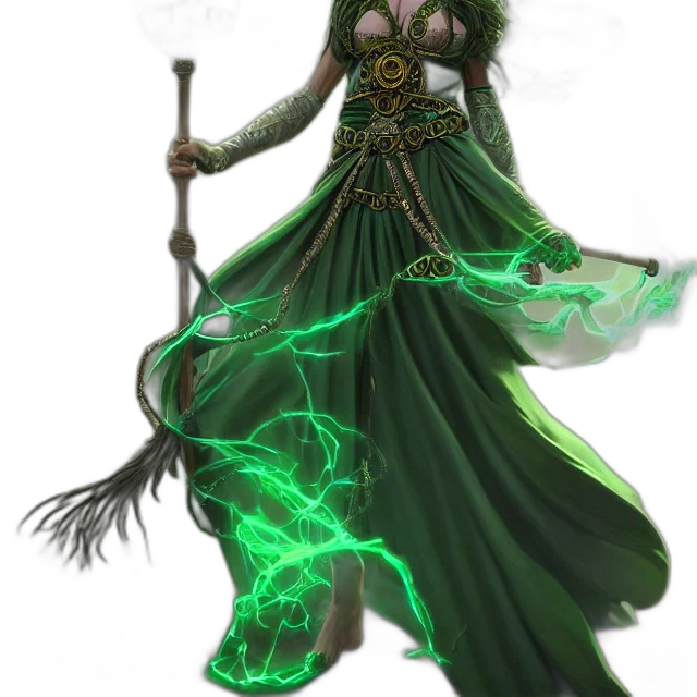 staff, sword, dress, weapon, fantasy art, concept art, comic book art, pixel art transparent PNG cut-out