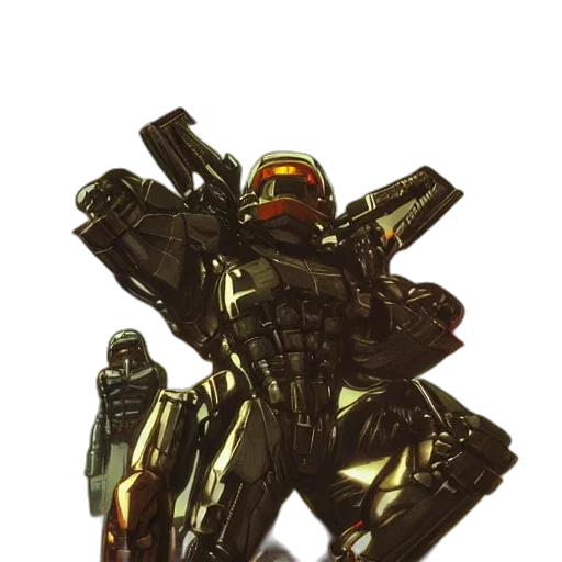 robot, weapon, concept art, pixel art, 3d render, comic book art, outer space, retro transparent PNG cut-out