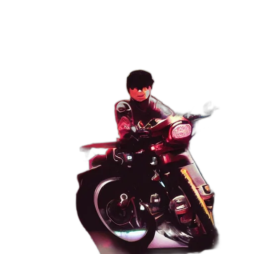 weapon, jacket, car, photorealistic transparent PNG cut-out