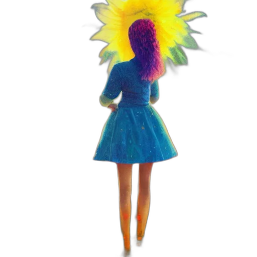 dress, flower, staff, crown transparent PNG cut-out