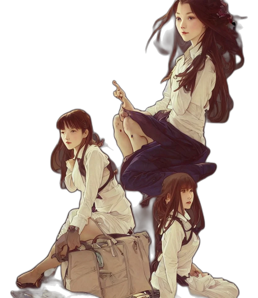 staff, concept art, anime, watercolor transparent PNG cut-out
