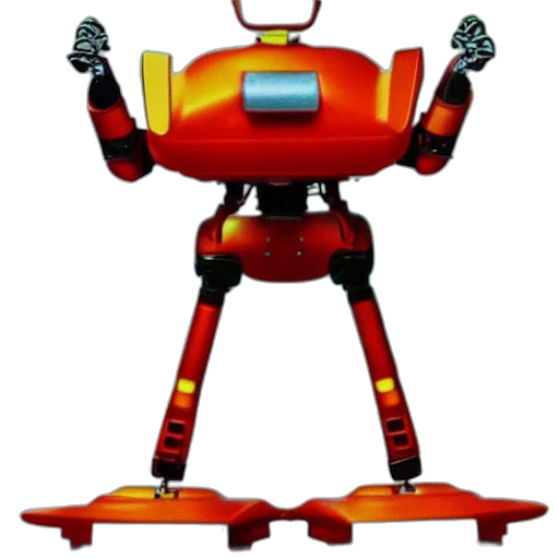 robot, staff, weapon, 3d render transparent PNG cut-out