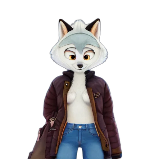 jacket, hat, animal, mask, 3d render, concept art, cartoon, photorealistic transparent PNG cut-out