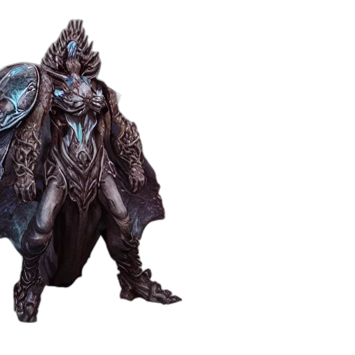 dragon, creature, mask, concept art, fantasy art, 3d render, dark, blue transparent PNG cut-out