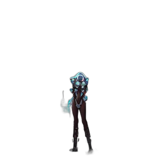 robot, staff, creature, weapon, pixel art, concept art, 3d render, anime transparent PNG cut-out