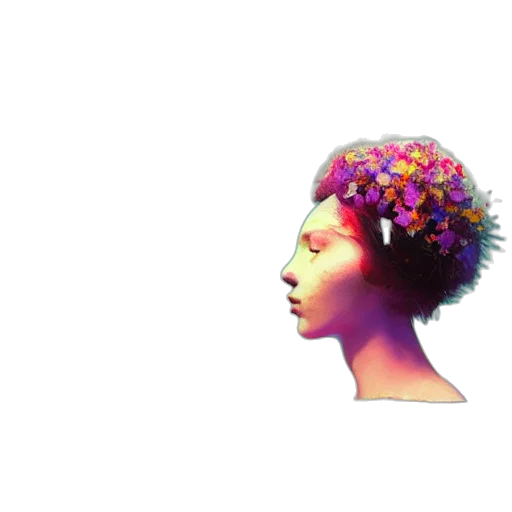 crown, flower, face, hair transparent PNG cut-out