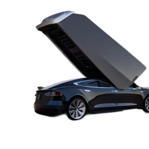 car, robot, 3d render, tesla, hovering, truck transparent PNG cut-out