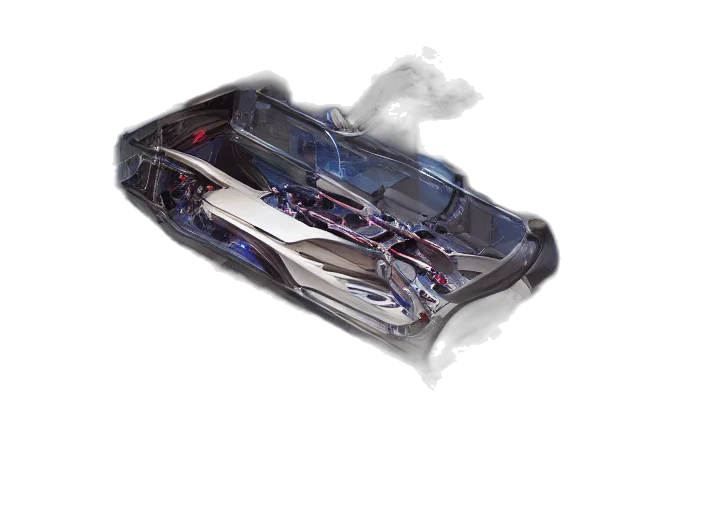 car, robot, weapon, jacket, concept art, 3d render, cyberpunk, photorealistic transparent PNG cut-out