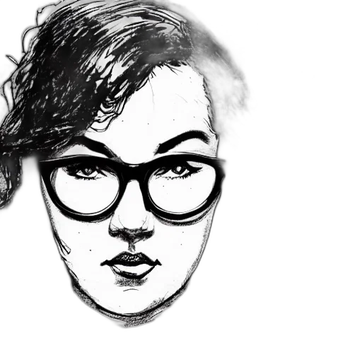 face, cartoon, pencil sketch, photorealistic transparent PNG cut-out