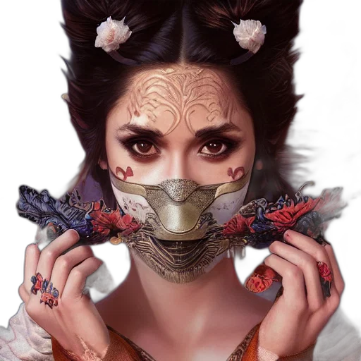 mask, face, jewelry, creature, fantasy art, concept art, photorealistic, cyberpunk transparent PNG cut-out